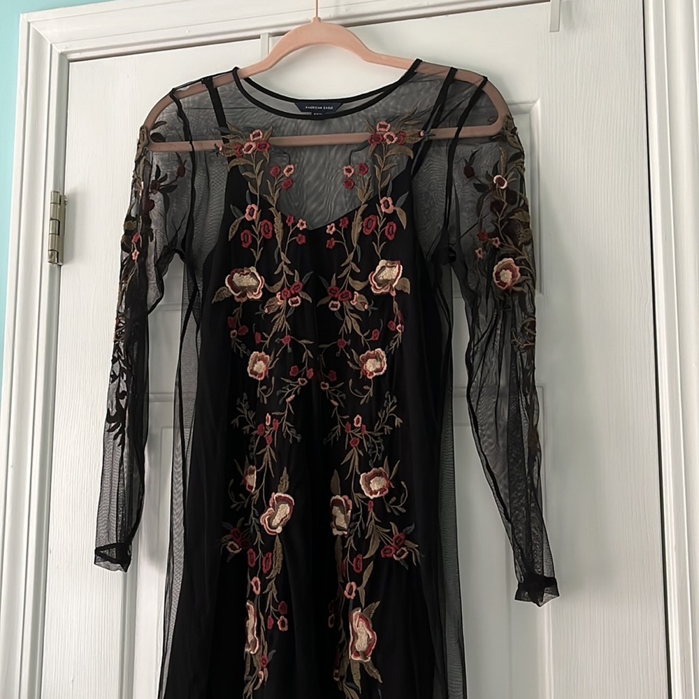 AE Embroidered Sheer Dress